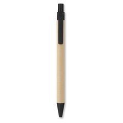 Vue Stylo bille en PLA maïs/papier - Cartoon de couleur noir| Krokrodeal