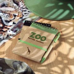 Vue Bloc-notes recyclé et stylo - Sonora de couleur vert| Krokrodeal