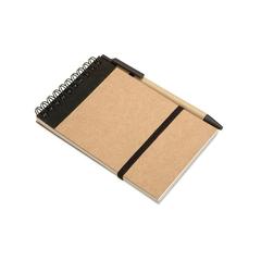 Vue Bloc-notes recyclé et stylo - Sonora de couleur noir| Krokrodeal