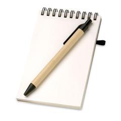 Vue Bloc-notes recyclé et stylo - Sonora de couleur noir| Krokrodeal
