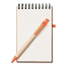 Vue Bloc-notes recyclé et stylo - Sonora de couleur orange| Krokrodeal