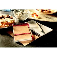 Vue Bloc-notes recyclé et stylo - Sonora de couleur rouge| Krokrodeal