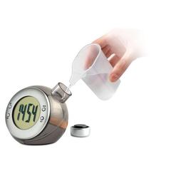Vue Horloge à énergie liquide - Droppy de couleur gris| Krokrodeal