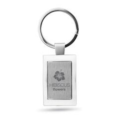 Vue Porte-clés rectangulaire métal - Harrobs de couleur gris| Krokrodeal