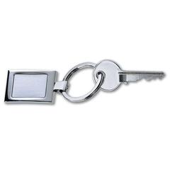 Vue Porte-clés rectangulaire métal - Harrobs de couleur gris| Krokrodeal