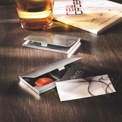 Vue Etui cartes de visite en métal - Stanwell de couleur gris| Krokrodeal