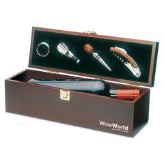 Vue Coffret à vin en bois - Costieres de couleur marron| Krokrodeal