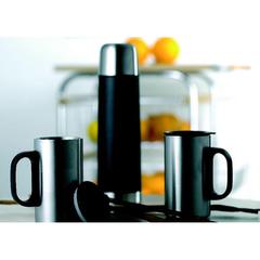 Vue Bouteille thermos 2 tasses - Isoset de couleur noir| Krokrodeal