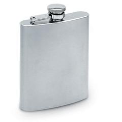Vue Grande flasque en inox mat - Slimmy flask de couleur gris| Krokrodeal