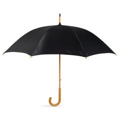 Vue Parapluie avec poignée en bois - Cala de couleur noir| Krokrodeal