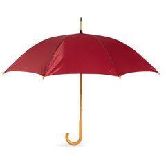 Vue Parapluie avec poignée en bois - Cala de couleur rouge| Krokrodeal