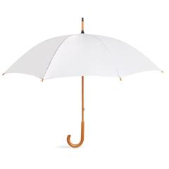 Vue Parapluie avec poignée en bois - Cala de couleur blanc| Krokrodeal