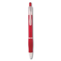 Vue Stylo bille grip caoutchouc - Manors de couleur rouge| Krokrodeal