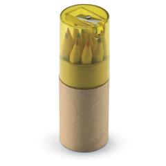 Vue Tube 12 crayons de couleur - Lambut de couleur jaune| Krokrodeal