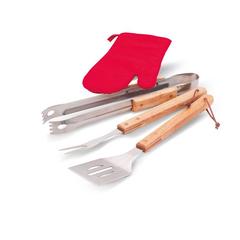 Vue Tablier gants et outils BBQ - Donau east de couleur noir| Krokrodeal