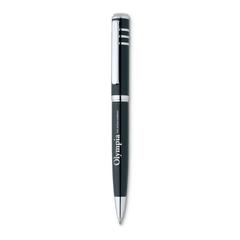 Vue Stylo-bille twist laqué - Olympia de couleur noir| Krokrodeal