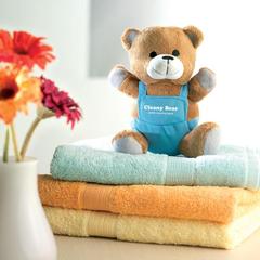 Vue Ourson en peluche - Nico de couleur bleu| Krokrodeal