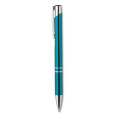 Vue Stylo-poussoir à l'encre noire - Bern de couleur bleu| Krokrodeal