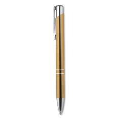 Vue Stylo-poussoir à l'encre noire - Bern de couleur jaune| Krokrodeal