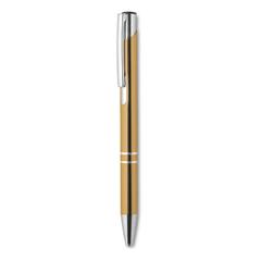 Vue Stylo-poussoir à l'encre noire - Bern de couleur jaune| Krokrodeal
