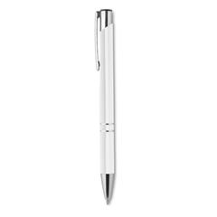 Vue Stylo-poussoir à l'encre noire - Bern de couleur blanc| Krokrodeal