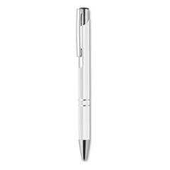 Vue Stylo-poussoir à l'encre noire - Bern de couleur blanc| Krokrodeal