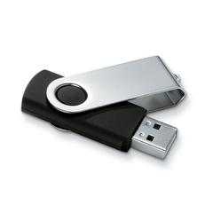 Vue Techmate. USB flash 16GB - Techmate pendrive de couleur noir| Krokrodeal