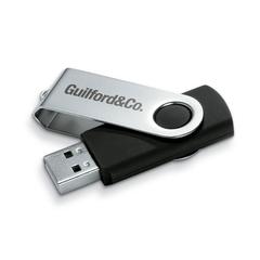 Vue Techmate. USB flash 16GB - Techmate pendrive de couleur noir| Krokrodeal