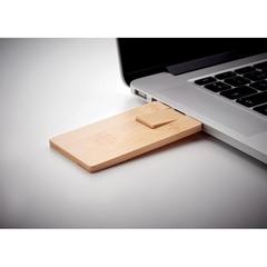 Vue USB 16GB boitier bambou - Creditcard plus de couleur marron| Krokrodeal