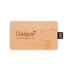 Vue USB 16GB boitier bambou - Creditcard plus de couleur marron| Krokrodeal