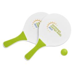 Vue Set tennis de plage - Mini match de couleur vert| Krokrodeal