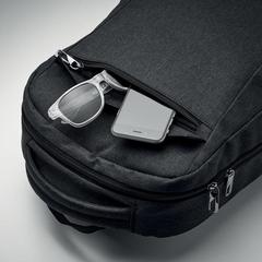 Vue Sac pour ordinateur RPET 600D - Waipio de couleur noir| Krokrodeal