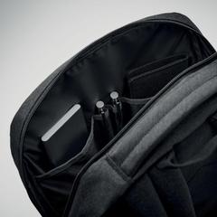 Vue Sac pour ordinateur RPET 600D - Waipio de couleur noir| Krokrodeal