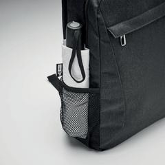 Vue Sac pour ordinateur RPET 600D - Waipio de couleur noir| Krokrodeal