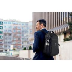 Vue Sac pour ordinateur RPET 600D - Hana de couleur noir| Krokrodeal
