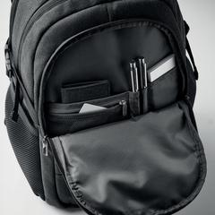 Vue Sac pour ordinateur RPET 600D - Hana de couleur noir| Krokrodeal