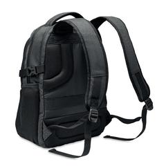 Vue Sac pour ordinateur RPET 600D - Hana de couleur noir| Krokrodeal