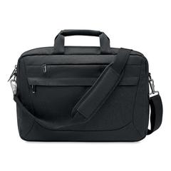 Vue Sac pour ordinateur RPET 600D - Rocky de couleur noir| Krokrodeal