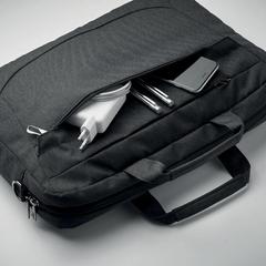 Vue Sac pour ordinateur RPET 600D - Rocky de couleur noir| Krokrodeal