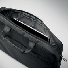 Vue Sac pour ordinateur RPET 600D - Rocky de couleur noir| Krokrodeal