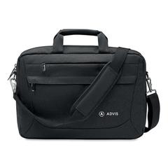 Vue Sac pour ordinateur RPET 600D - Rocky de couleur noir| Krokrodeal