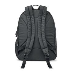 Vue Sac à dos ordinateur RPET 300D - Valley backpack de couleur noir| Krokrodeal