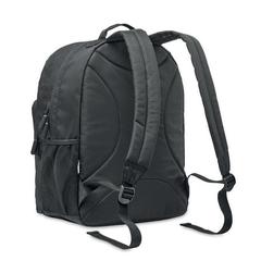 Vue Sac à dos ordinateur RPET 300D - Valley backpack de couleur noir| Krokrodeal