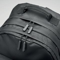 Vue Sac à dos ordinateur RPET 300D - Valley backpack de couleur noir| Krokrodeal