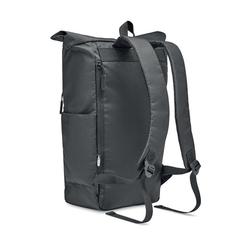 Vue Sac pour ordinateur RPET 300D - Valley rollpack de couleur noir| Krokrodeal