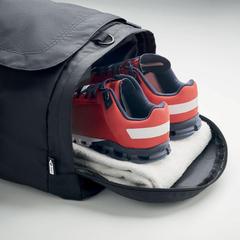 Vue Grand sac de sport en RPET 300D - Valley duffle de couleur noir| Krokrodeal
