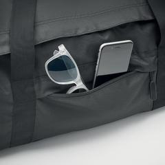 Vue Grand sac de sport en RPET 300D - Valley duffle de couleur noir| Krokrodeal