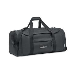 Vue Grand sac de sport en RPET 300D - Valley duffle de couleur noir| Krokrodeal