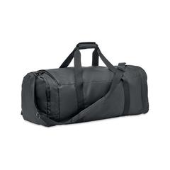 Vue Grand sac de sport en RPET 300D - Valley duffle de couleur noir| Krokrodeal