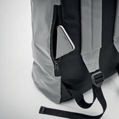 Vue Sac enroulable réfléchissant - Bright rollpack de couleur gris| Krokrodeal